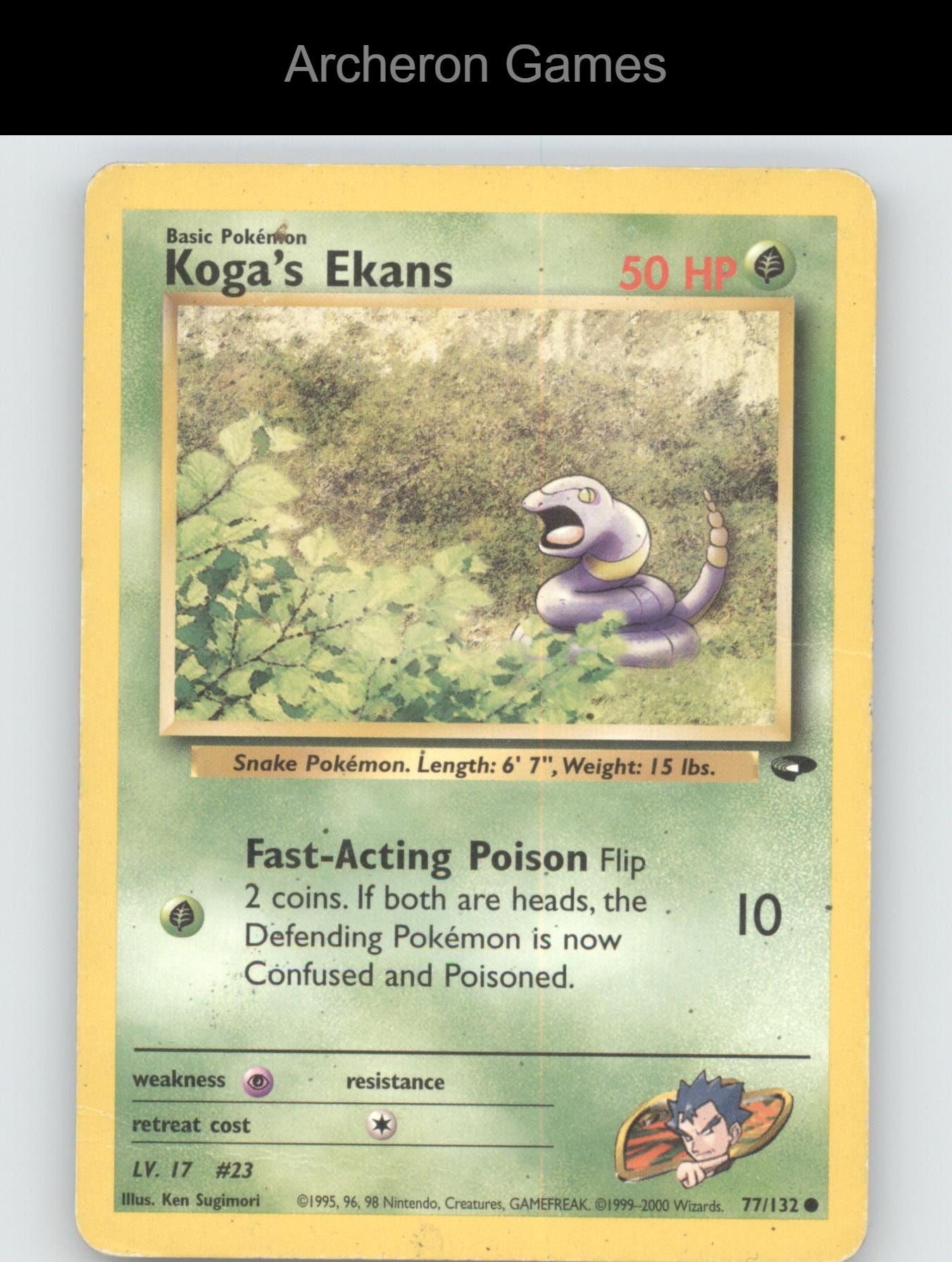 Pokemon Card Koga's Ekans G2 77/132 C Gym Challenge Unlimited
