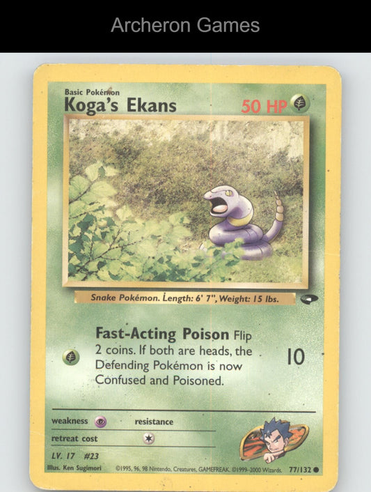 Pokemon Card Koga's Ekans G2 77/132 C Gym Challenge Unlimited