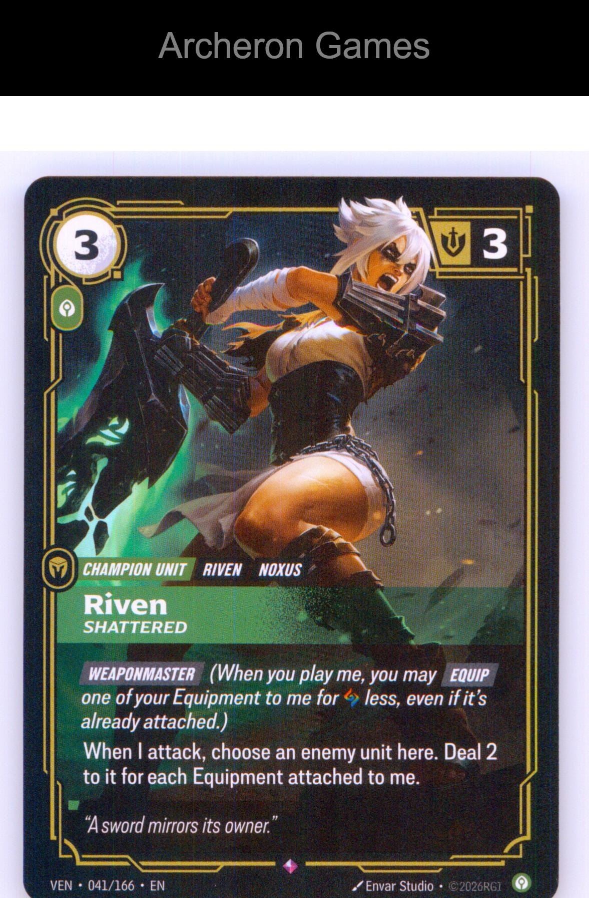 Riven - Shattered VEN 041/166 R Vendetta Riftbound Card