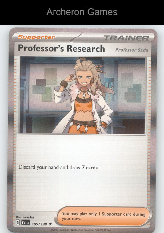 Pokemon Card Professor's Research (Professor Sada) SVI 189/198 Scarlet & Violet