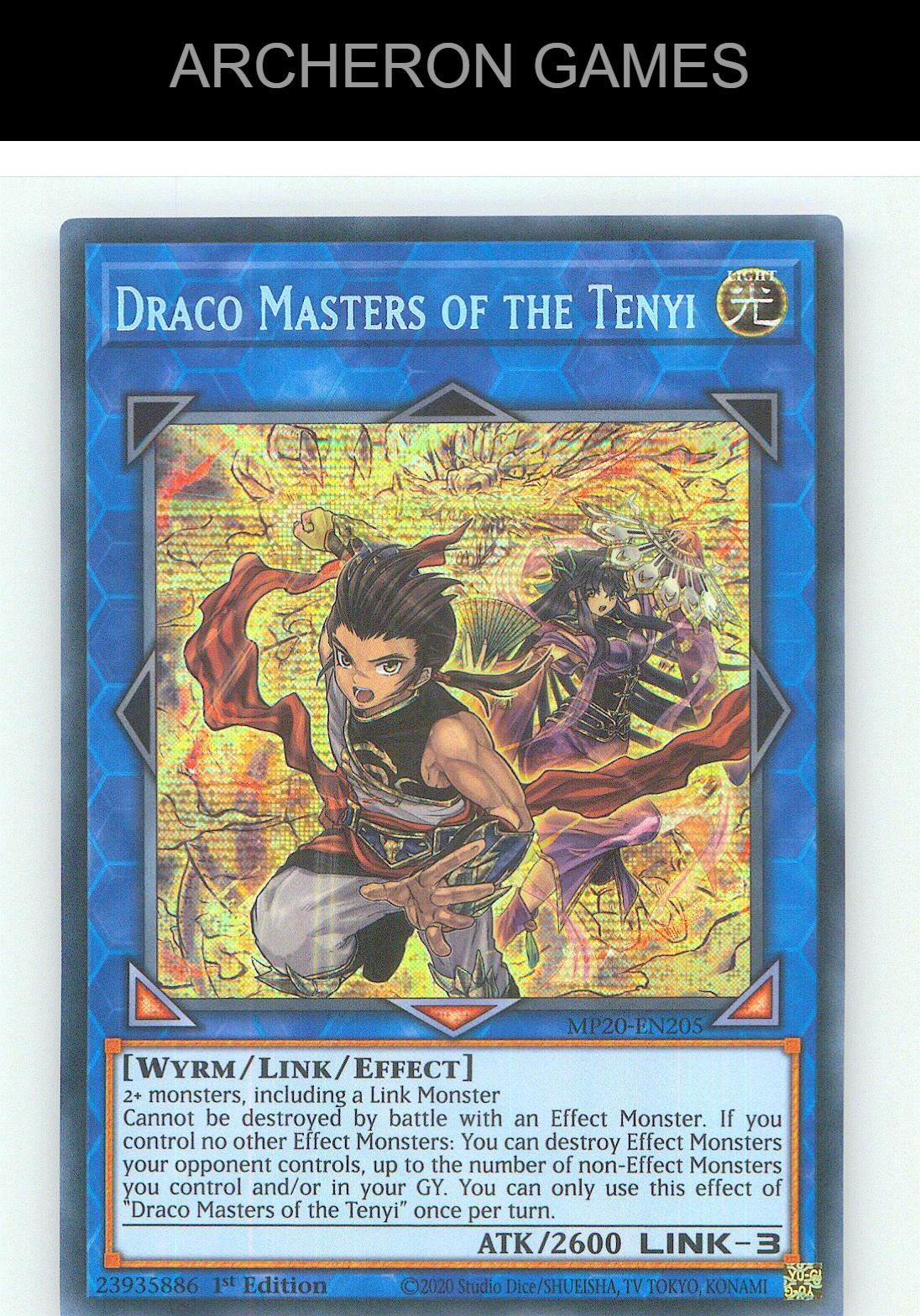 Draco Masters of the Tenyi Prismatic Secret Rare YUGIOH Card 1st Edition