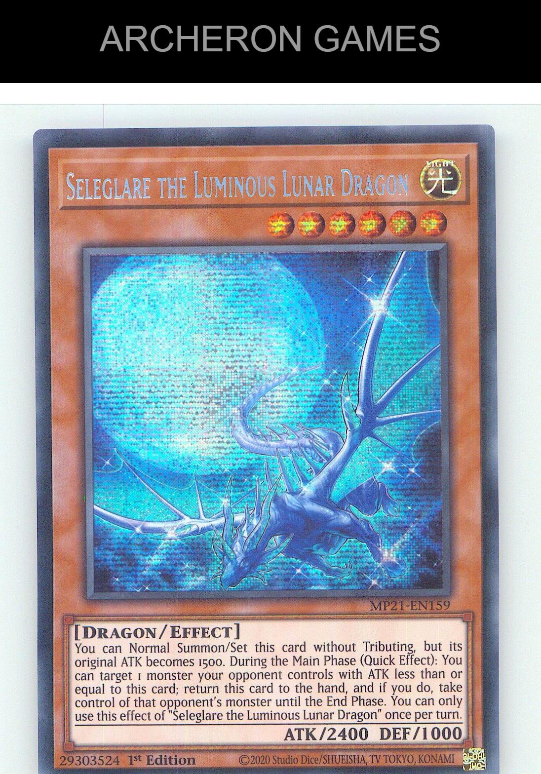 Seleglare the Luminous Lunar Dragon YUGIOH Card 1st Edition