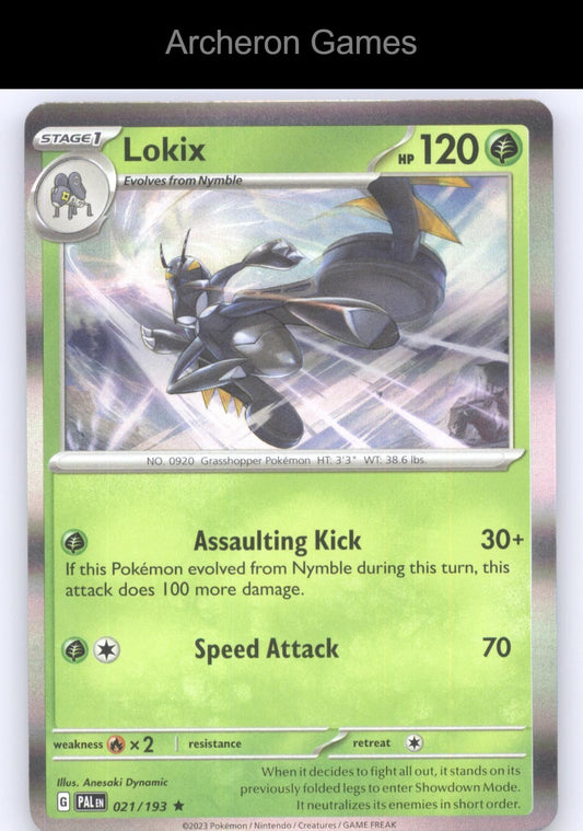 Pokemon Card Lokix PAL 021/193 R Paldea Evolved Holo