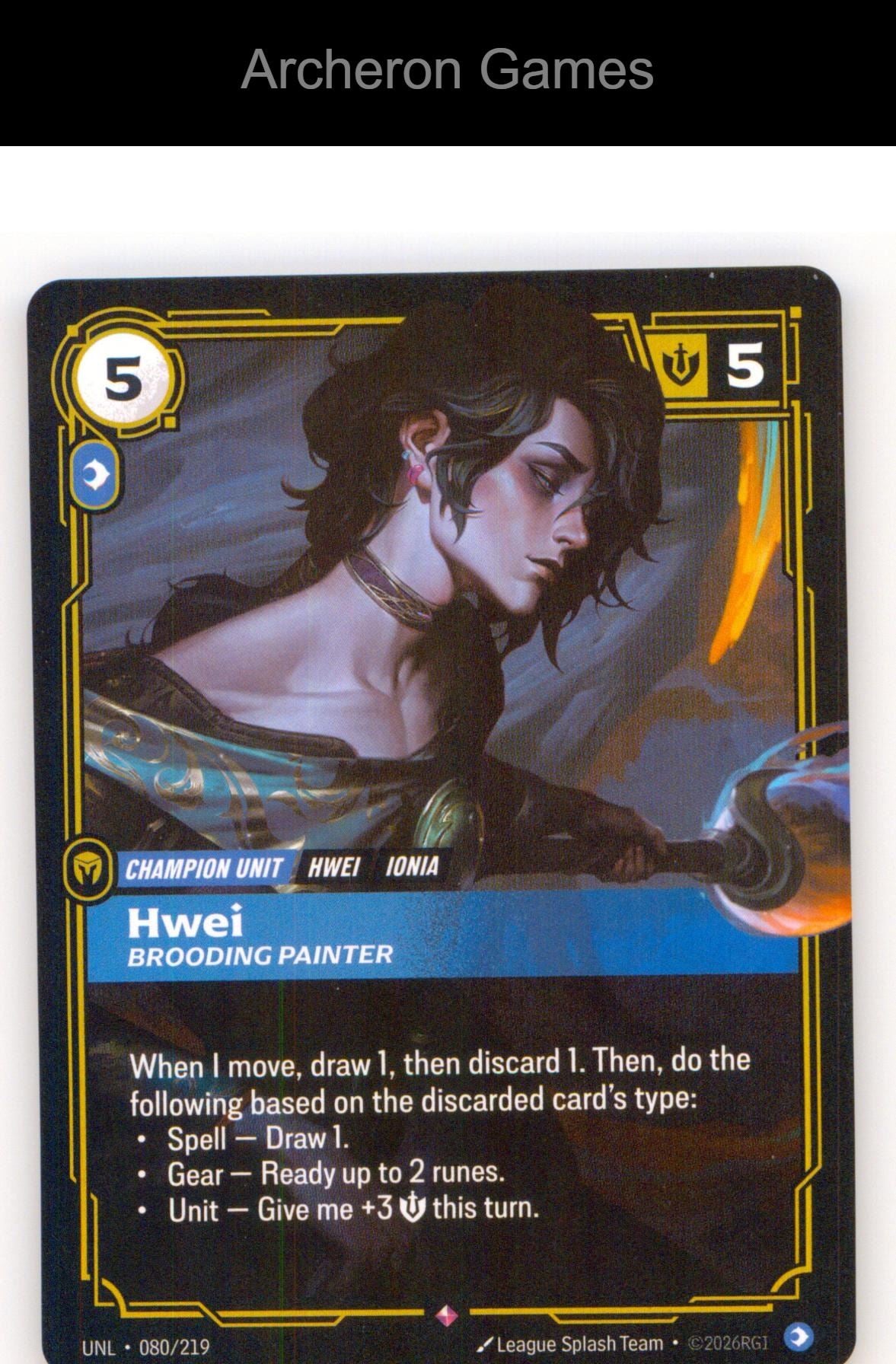 Hwei - Brooding Painter UNL 080/219 R Unleashed Riftbound Card
