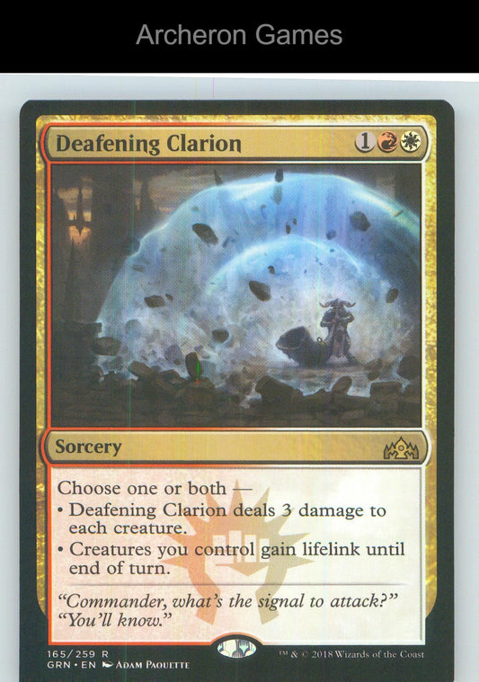 Deafening Clarion GRN 165 R MTG Card NM/EX+