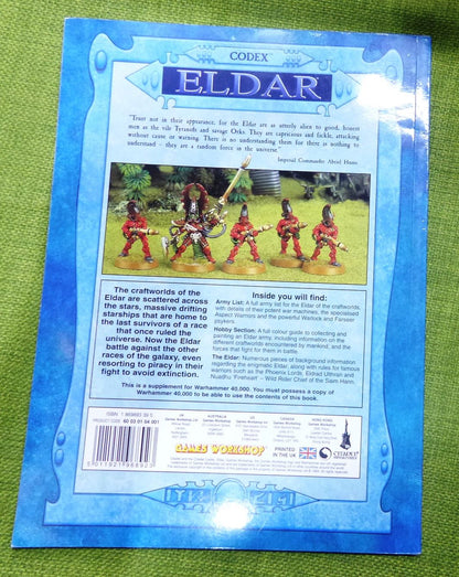 Eldar Codex 1999 Softback Book - Warhammer AoS 40k #9H