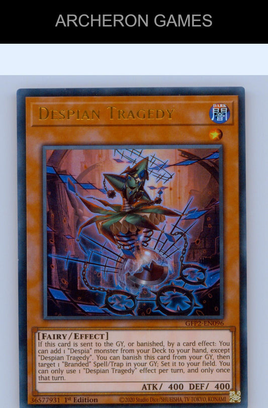 Despian Tragedy Ultra Rare YUGIOH Card 1st Edition
