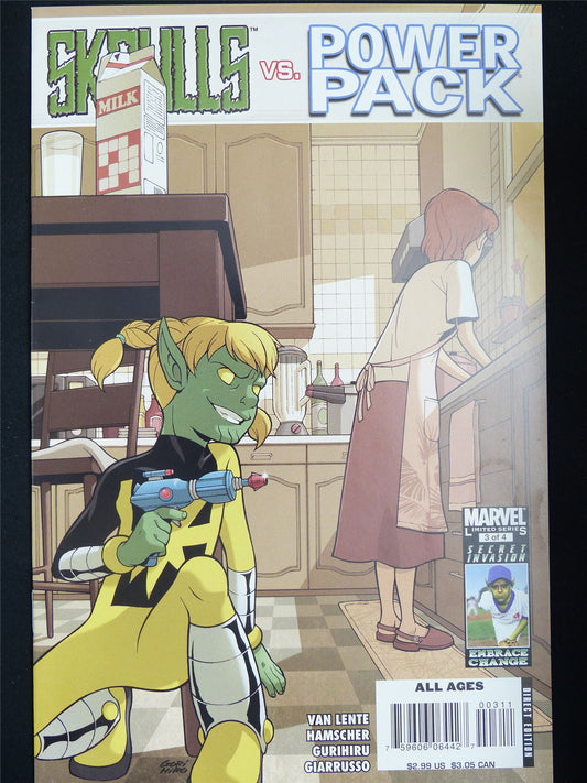 SKRULLS vs Power Pack #3 - Marvel Comic #SN
