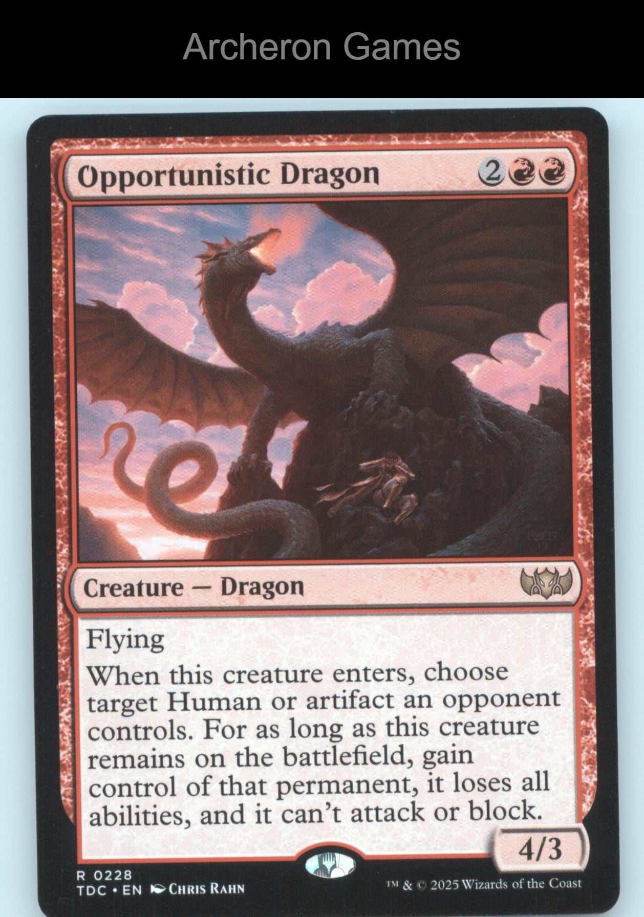 Opportunistic Dragon 228 R MTG Card Commander: Tarkir: Dragonstorm