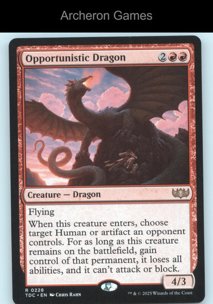 Opportunistic Dragon 228 R MTG Card Commander: Tarkir: Dragonstorm