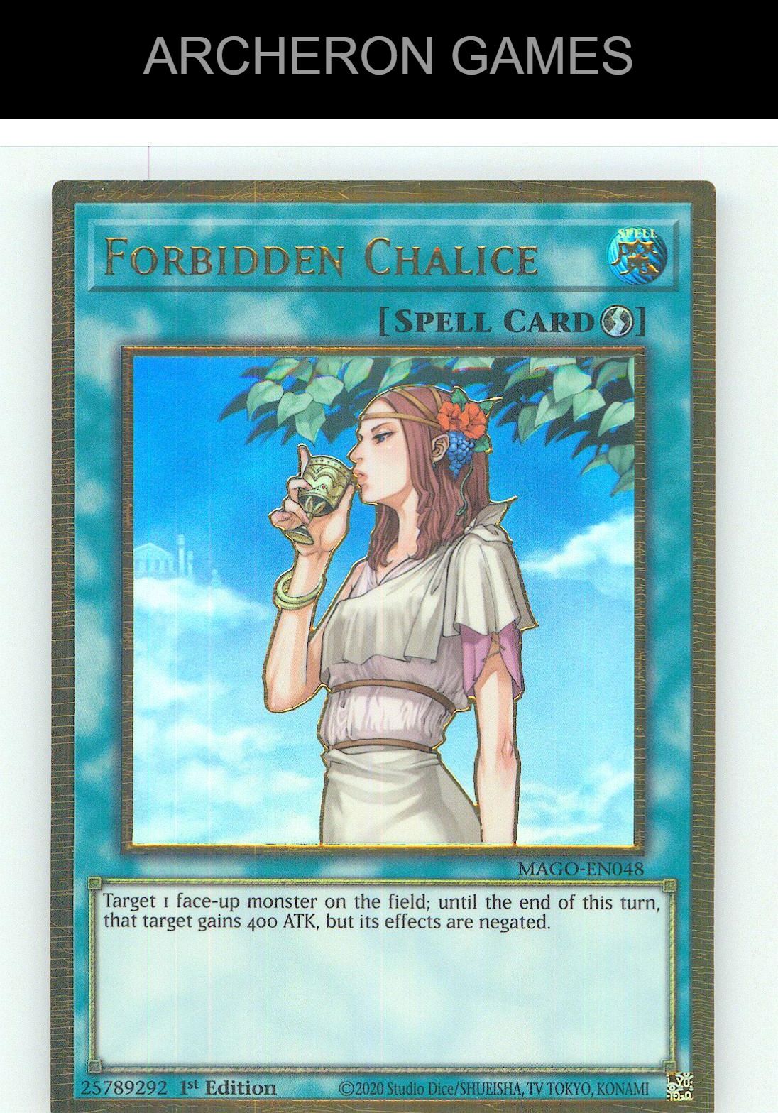 Forbidden Chalice Premium Gold Rare YUGIOH Card 1st Edition