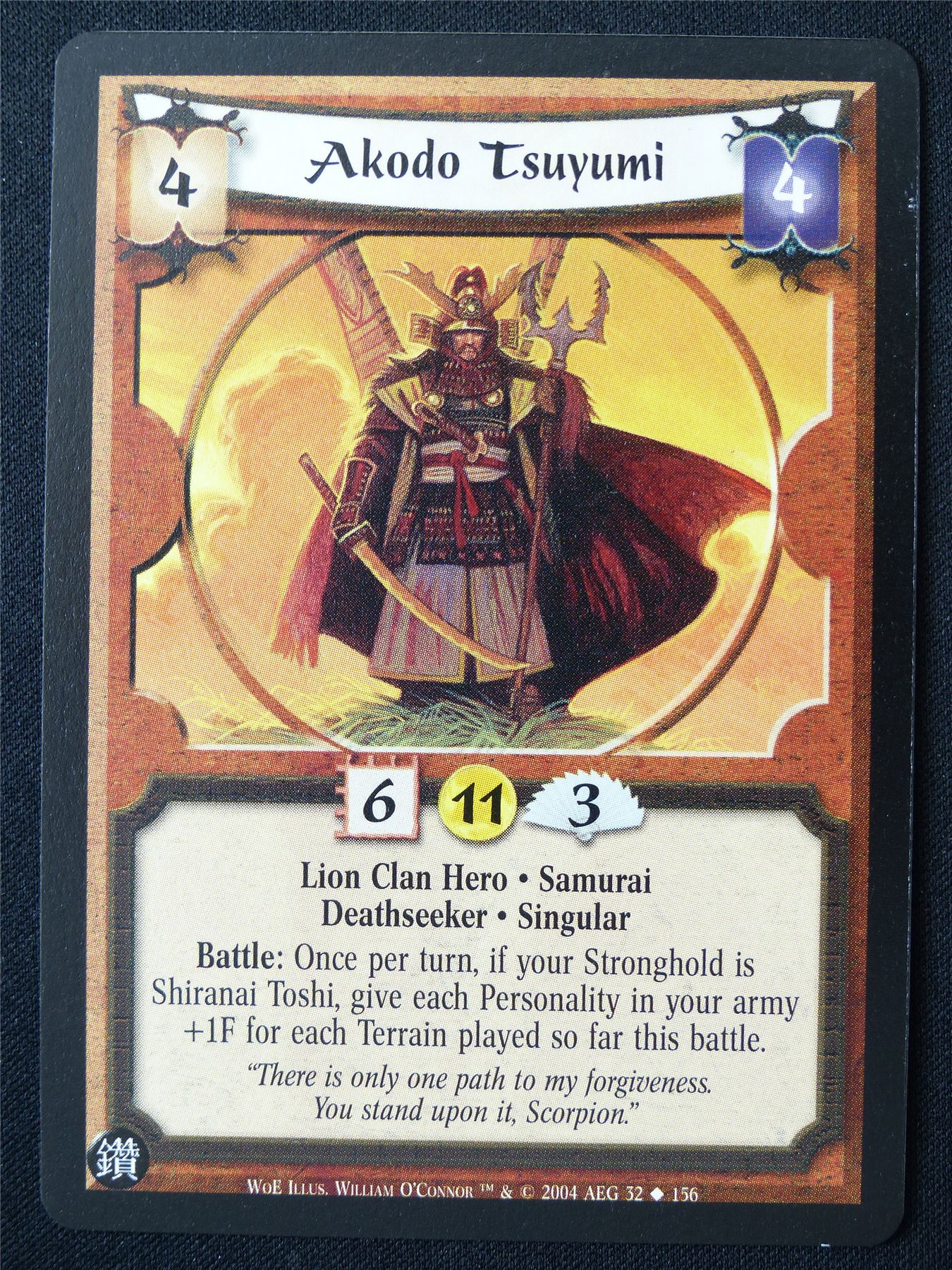 Akodo Tsuyumi - WoE - Legend of the Five Rings L5R Card #ZV