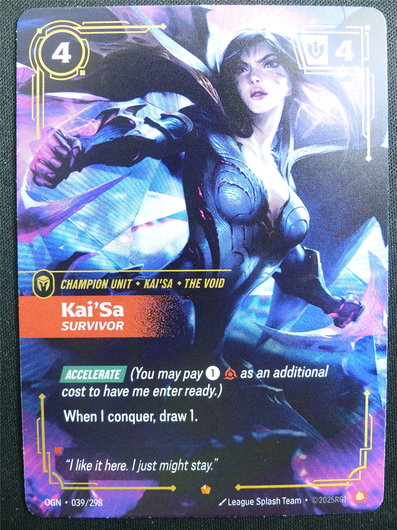 Kai'Sa Survivor 039/298 Epic Rare Foil - OGN - Riftbound Card #2D0