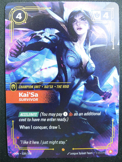 Kai'Sa Survivor 039/298 Epic Rare Foil - OGN - Riftbound Card #2D0