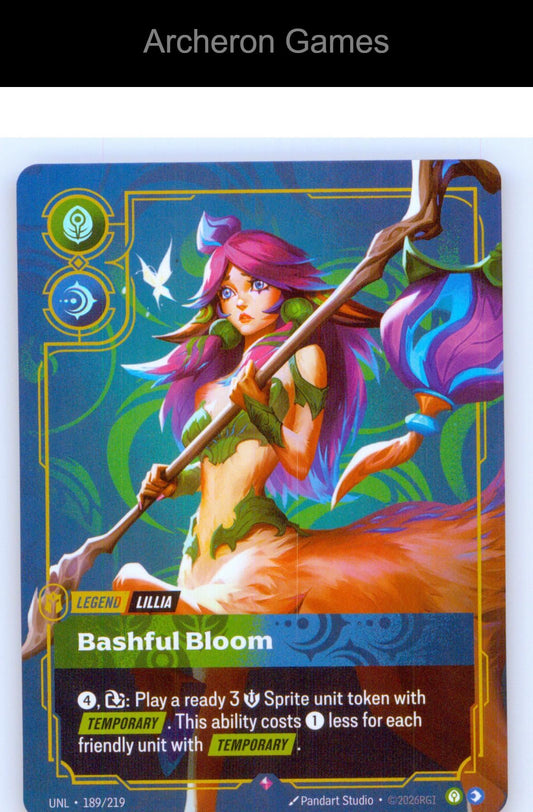 Lillia - Bashful Bloom UNL 189/219 R Unleashed Riftbound Card