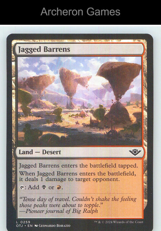 Jagged Barrens OTJ 259 Land MTG Card NM/EX+