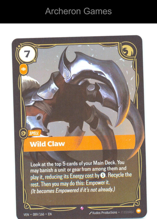 Wild Claw VEN 089/166 R Vendetta Riftbound Card Foil