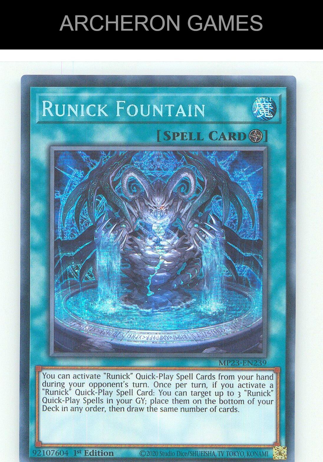 Runick Fountain (Quarter Century Secret Rare) YUGIOH Card 1st Edition