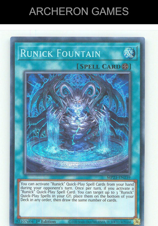 Runick Fountain (Prismatic Secret Rare) YUGIOH Card 1st Edition
