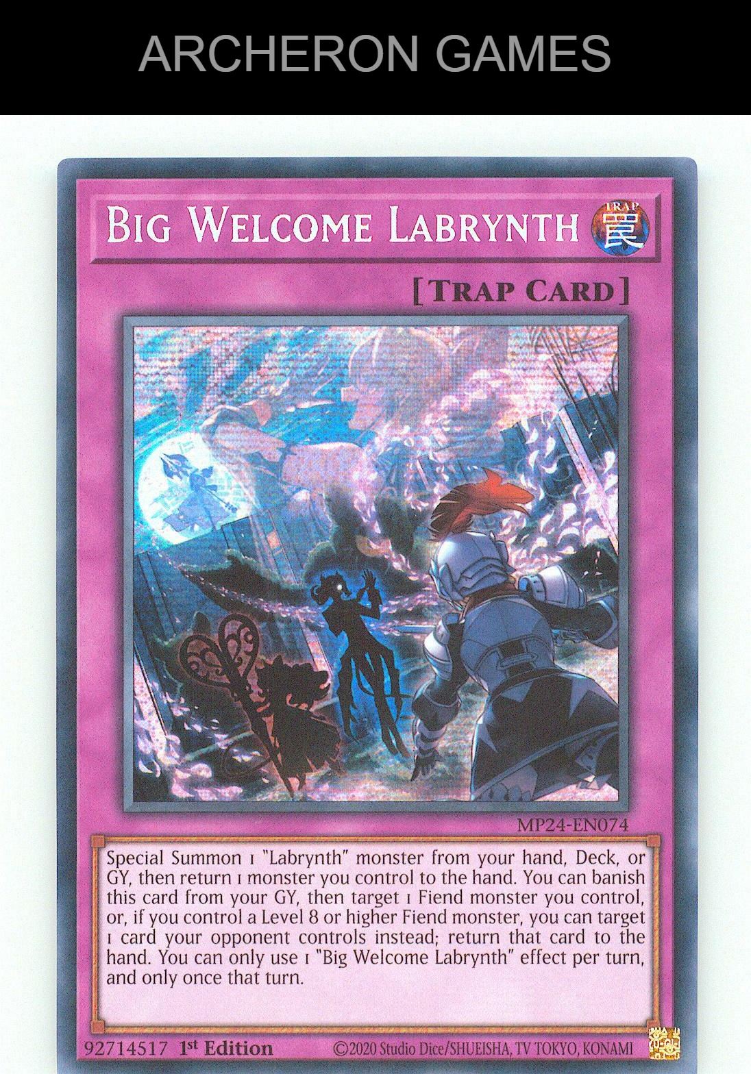 Big Welcome Labrynth SEC YUGIOH Card