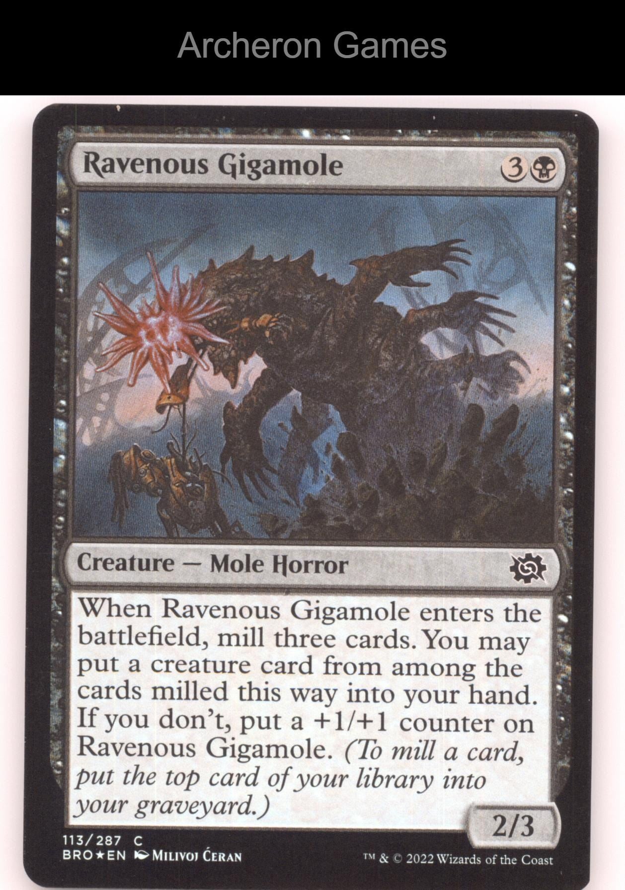 Ravenous Gigamole 113 C MTG Card The Brothers' War