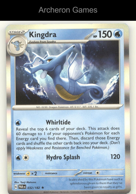 Pokemon Card Kingdra PAR 032/182 R Paradox Rift Holo