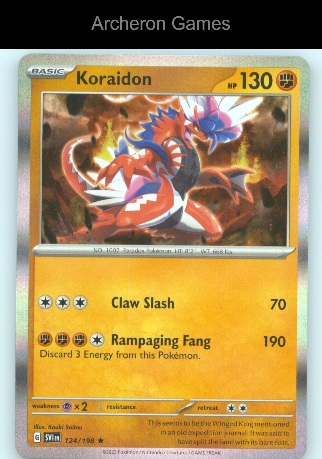 Pokemon Card Koraidon SVI 124/198 R Scarlet & Violet Holo