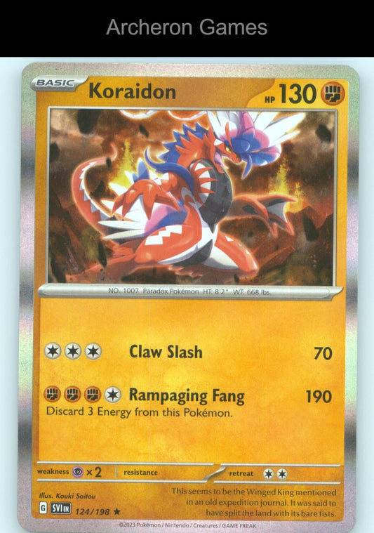 Pokemon Card Koraidon SVI 124/198 R Scarlet & Violet Holo