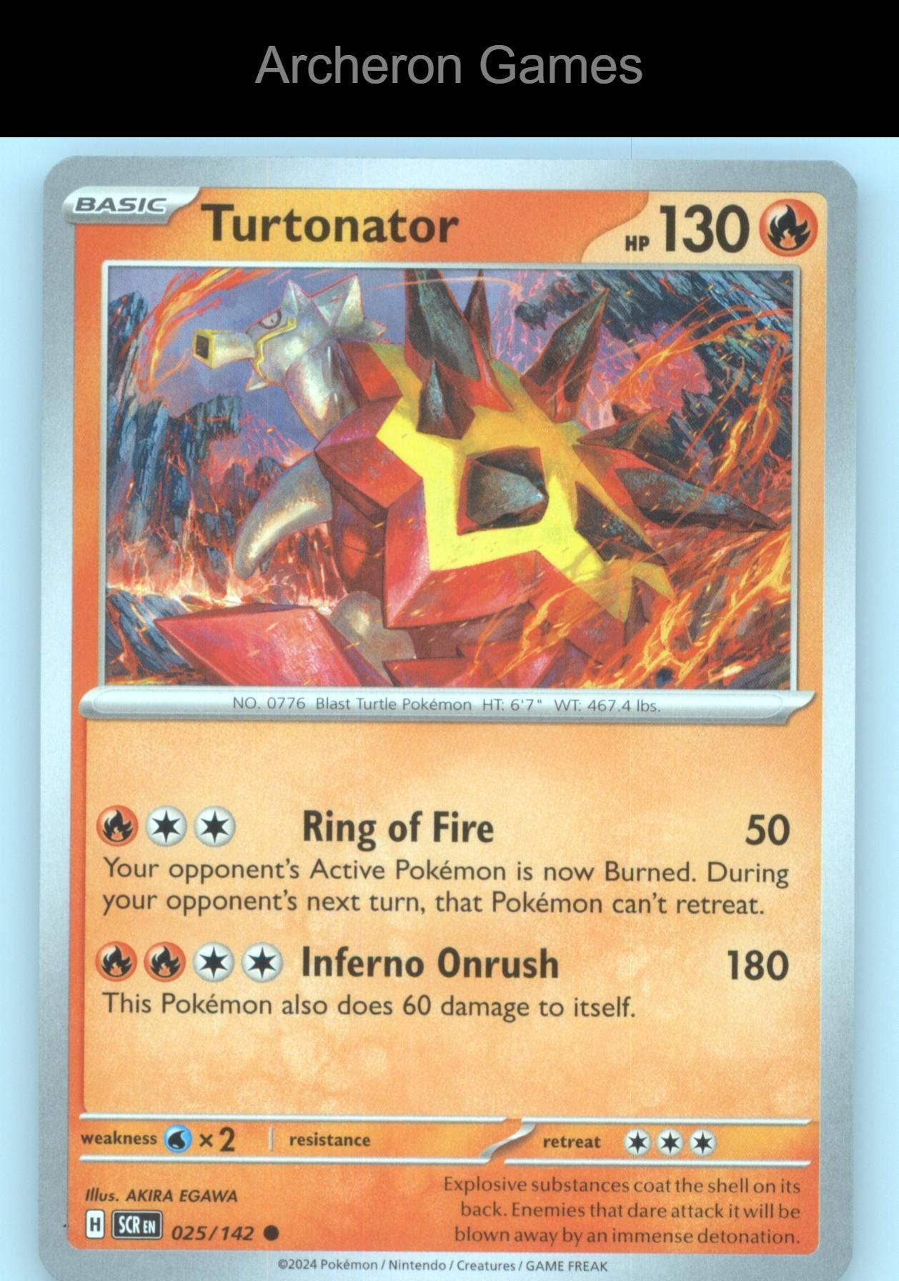 Pokemon Card Turtonator SCR 25/142 C Stellar Crown