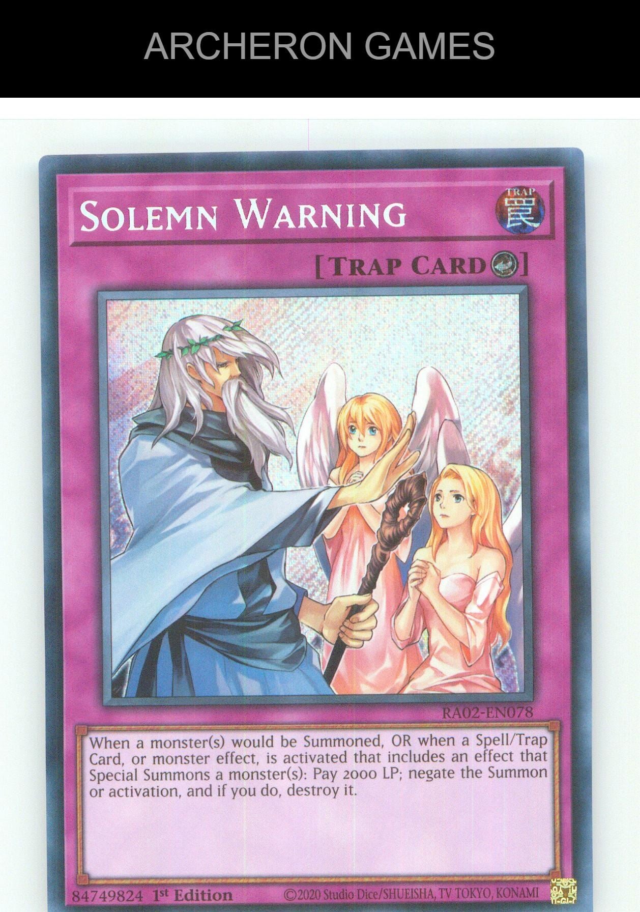 Solemn Warning (Secret Rare) SEC YUGIOH Card 1st Edition