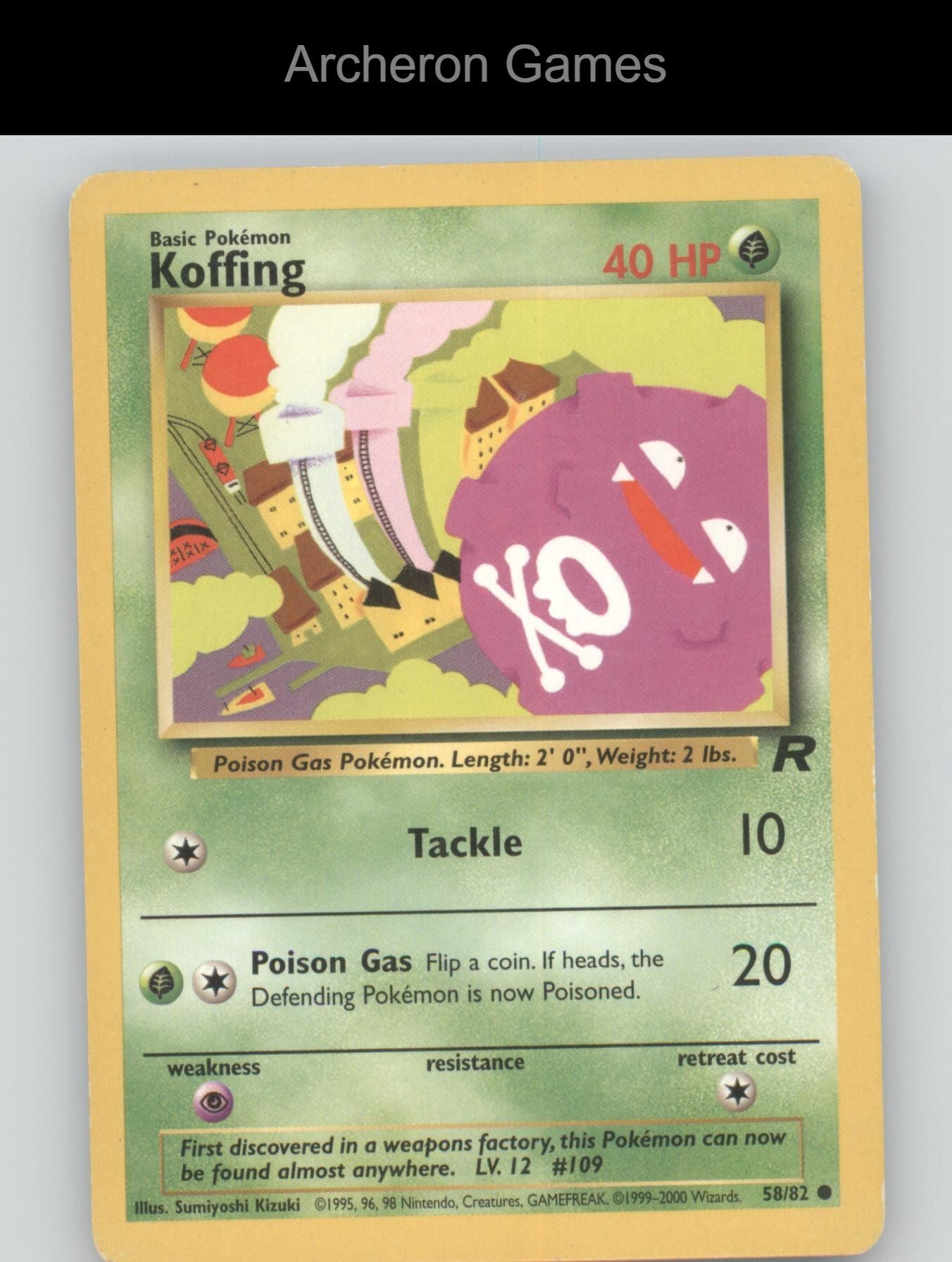 Pokemon Card Koffing TR 58/82 C Team Rocket Unlimited