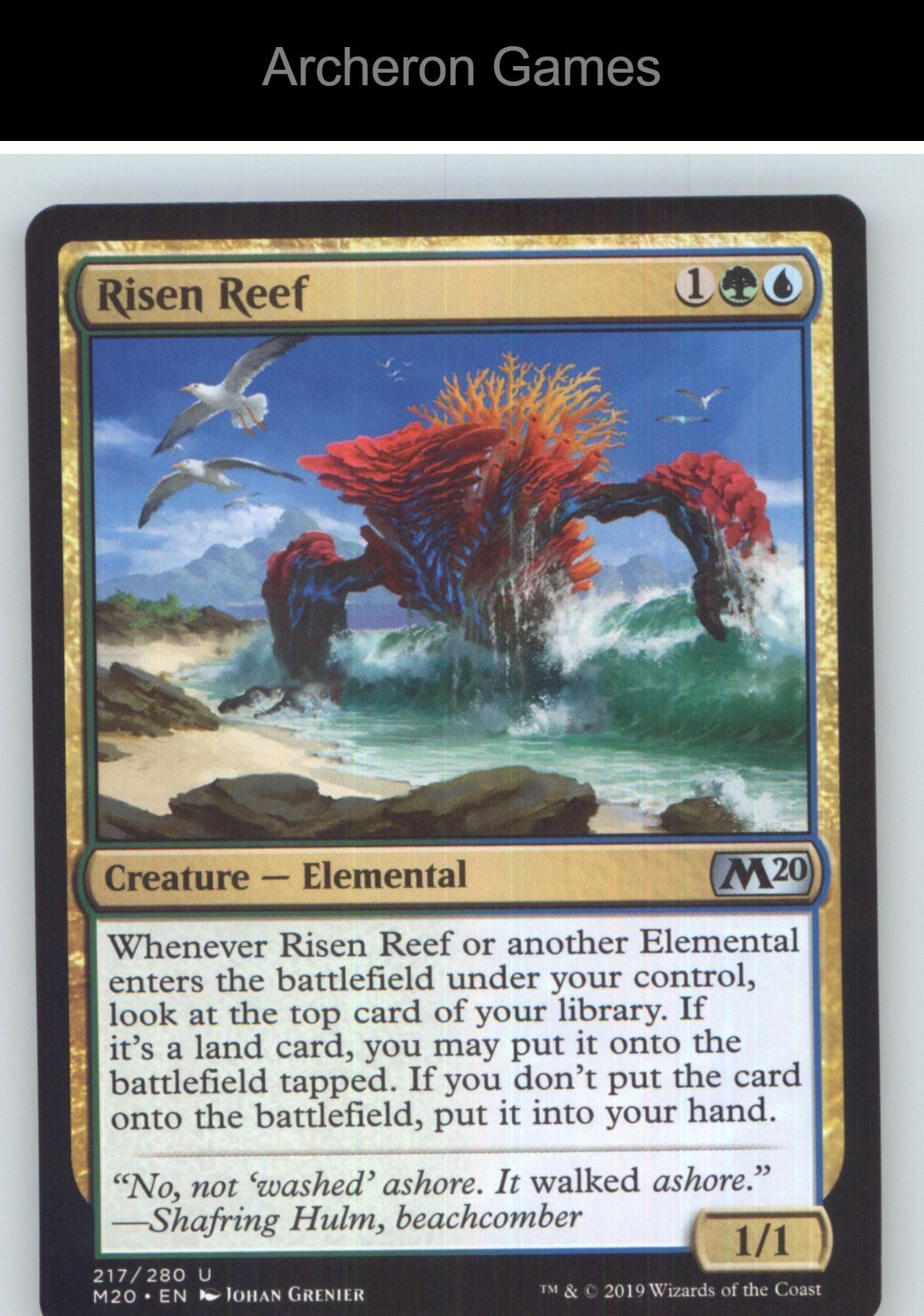 Risen Reef M20 217 UC MTG Card NM/EX+