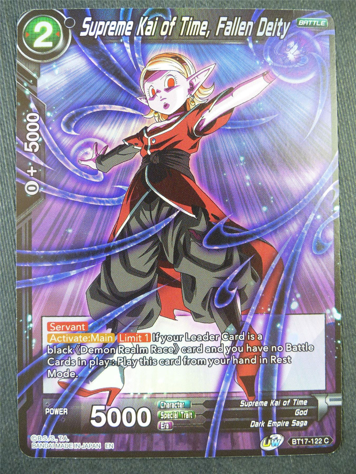 Supreme Kai of Time Fallen Deity BT17 Foil - Dragon Bal Super Card #8Y3