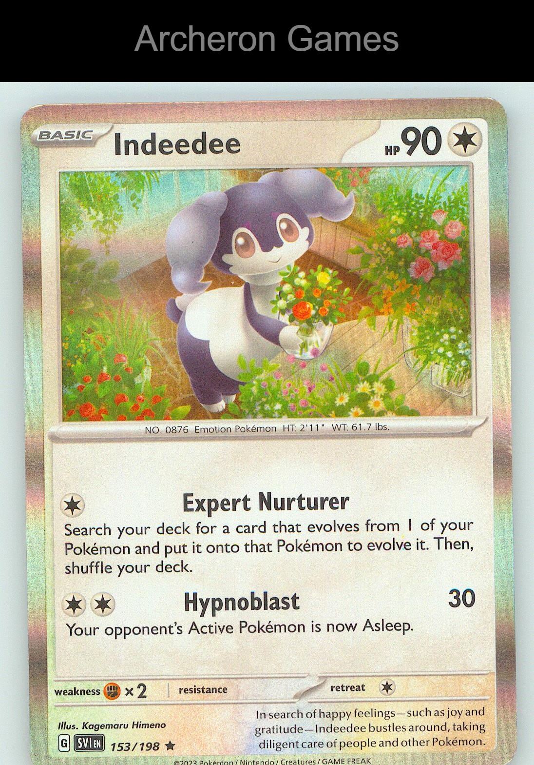 Pokemon Card Indeedee SVI 153/198 R Scarlet & Violet Holo