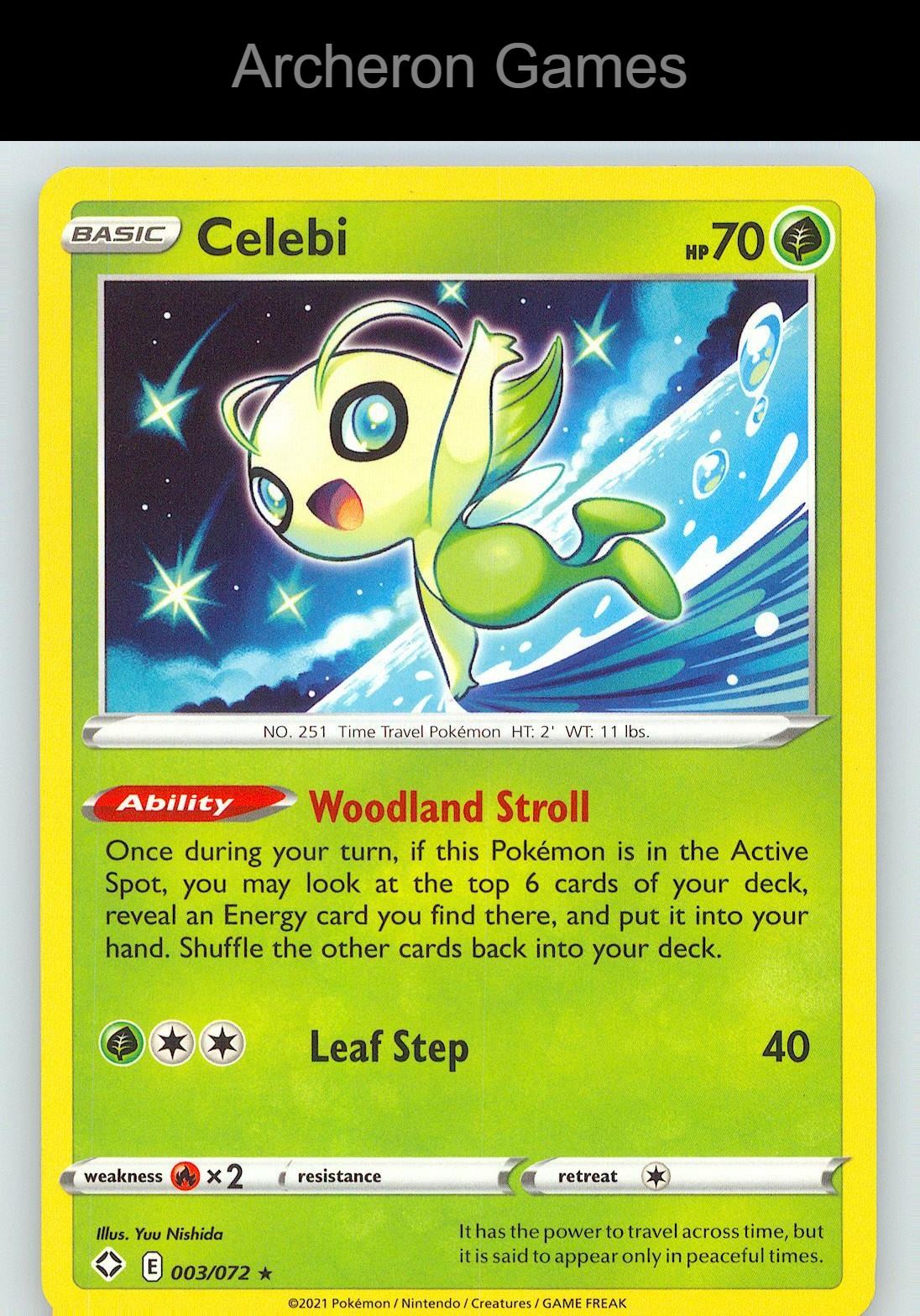 Pokemon Card Celebi SHF 003/072 R Shining Fates