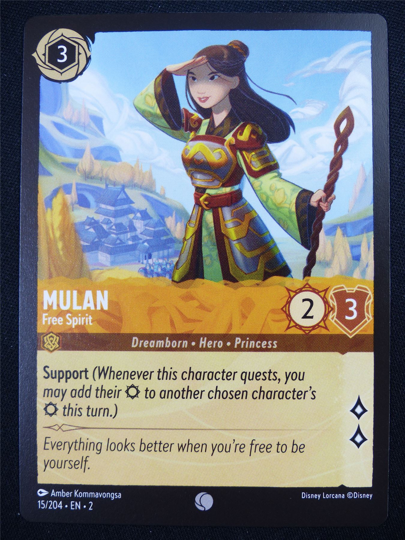 Mulan Free Spirit 15/204 - Lorcana Card #4SF