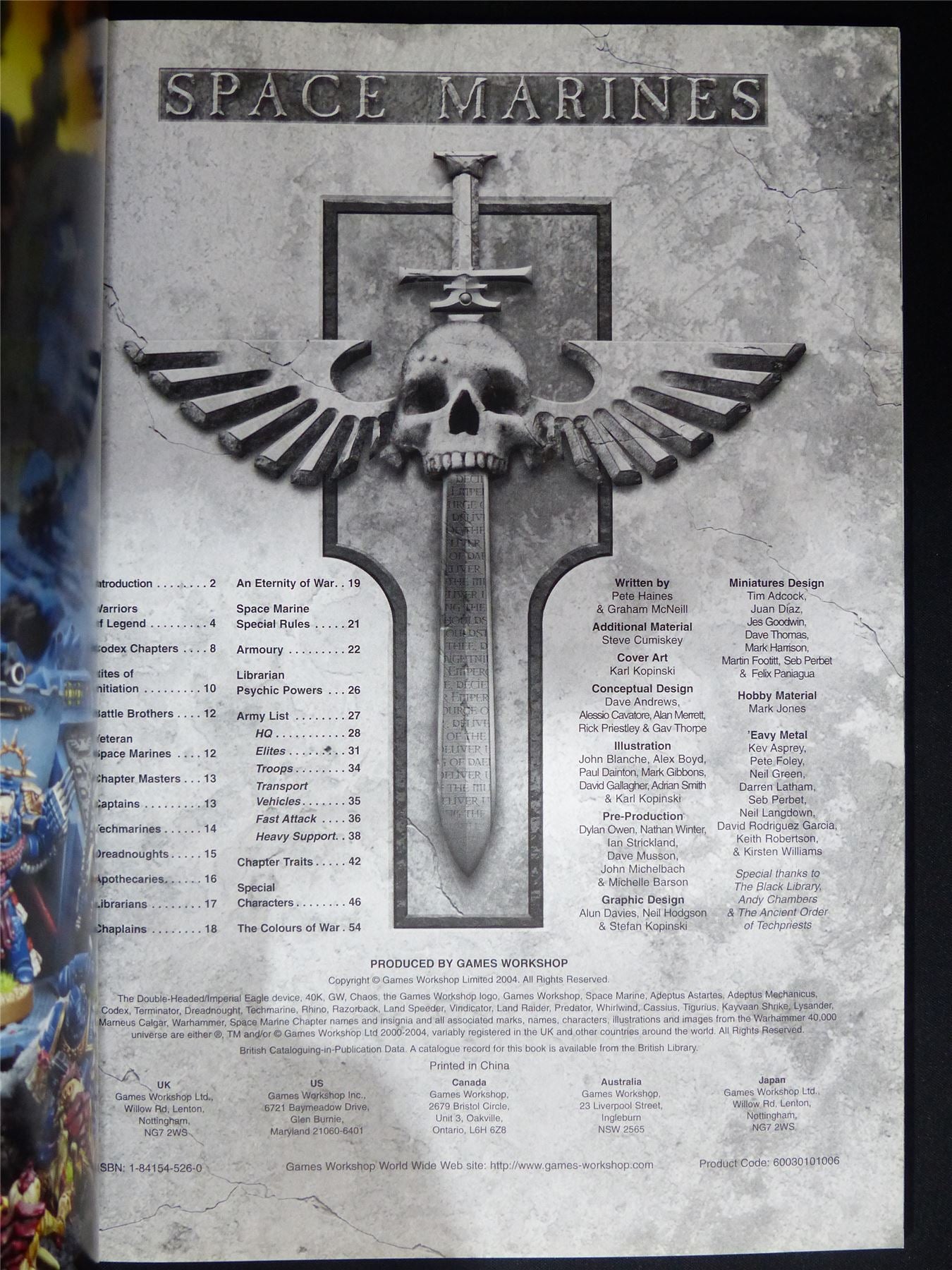 Space Marines 4th Edition Codex 2004 Softback - Warhammer 40K #1OU