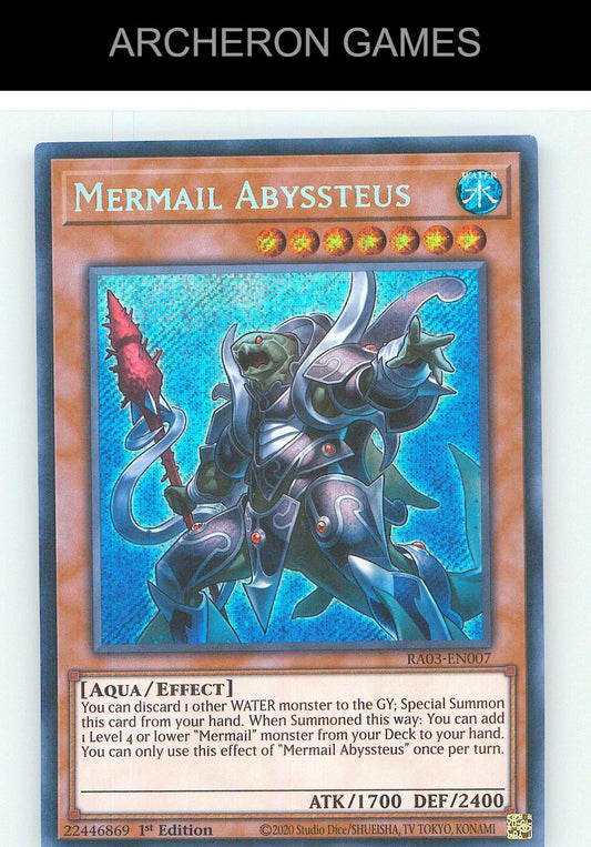 Mermail Abyssteus (Secret Rare) SEC YUGIOH Card 1st Edition