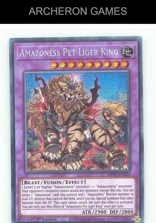 Amazoness Pet Liger King Prismatic Secret Rare YUGIOH Card 1st Edition