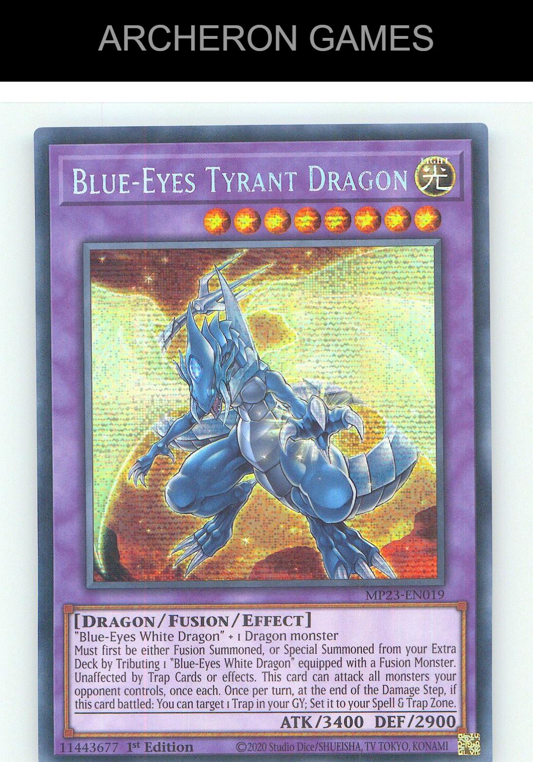 Blue-Eyes Tyrant Dragon Prismatic Secret Rare YUGIOH Card 1st Edition