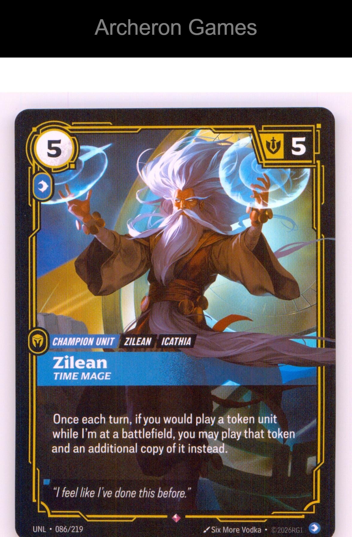 Zilean - Time Mage UNL 086/219 R Unleashed Riftbound Card