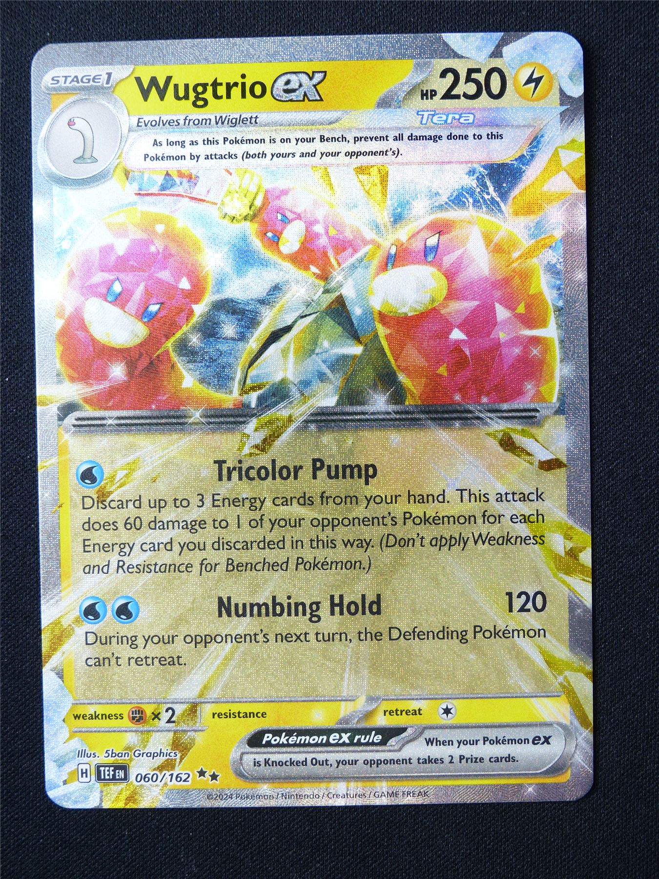 Wugtrio EX 060/162 Textured Holo - Pokemon Card #6LT