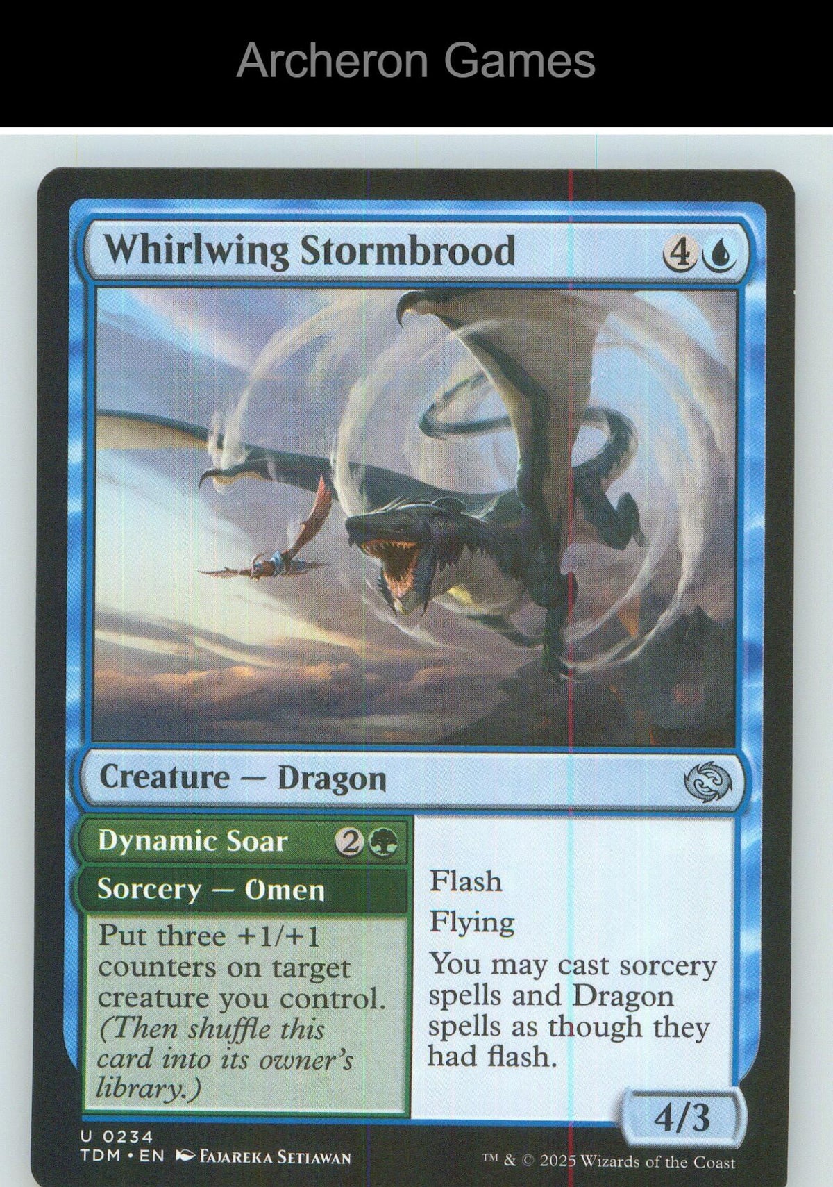 Whirlwing Stormbrood TDM 234 UC MTG Card NM/EX+
