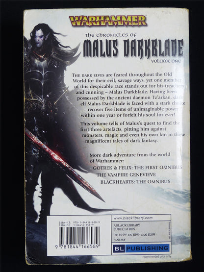 The Chronicles of Malus Darkblade volume one - Warhammer Novel Softback #2LK