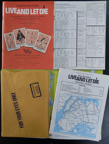 James Bond 007 Roleplaying Game: Live and Let Die OOP - Victory Games #229
