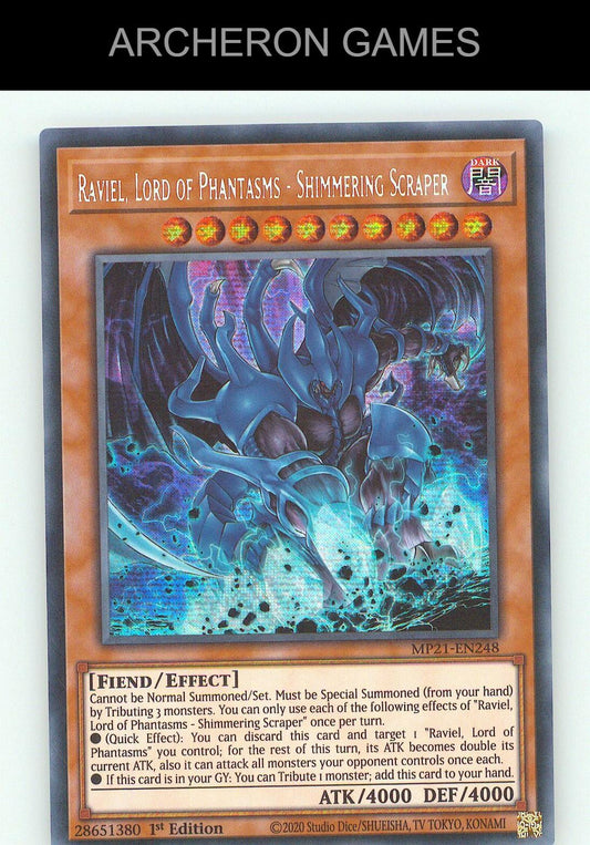 Raviel, Lord of Phantasms - Shimmering Scraper SEC YUGIOH Card