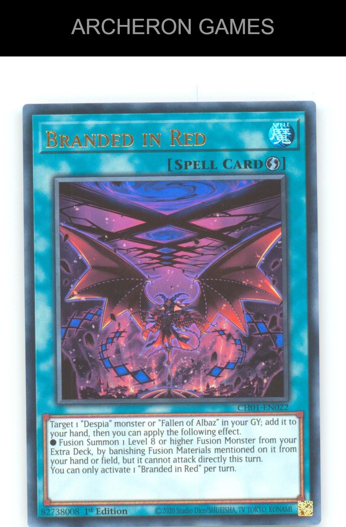 Branded in Red Ultra Rare YUGIOH Card 1st Edition