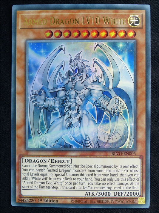 Armed Dragon LV10 White BLVO Ultra Rare - 1st ed Yugioh Card #4RL
