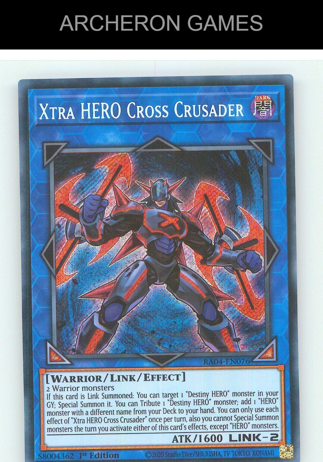 Xtra HERO Cross Crusader (Secret Rare) SEC YUGIOH Card 1st Edition