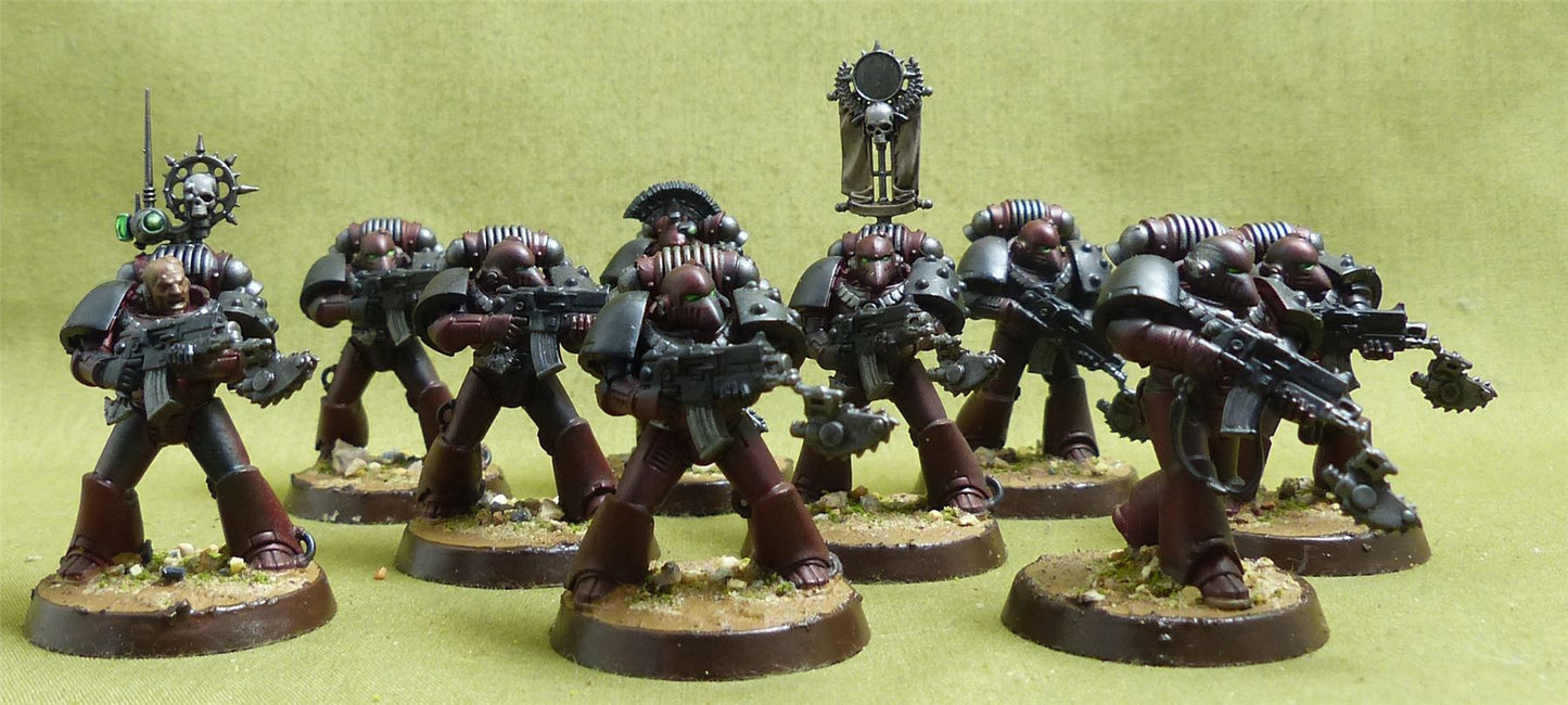 MKIV Tactical Squad set of 9 painted - Blood Angels - Warhammer Horus Heresy #2Q8